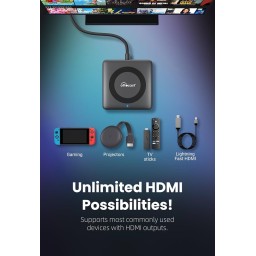 جهاز OTTOCAST Autocast Car TV Mate Pro TV Mate مزود بمخرج HDMI للتوصيل بأجهزة التلفزيون اللاسلكية. OTTOCAST Autocast Car TV Mate Pro TV Mate HDMI Output Connects to TV Sticks, Screen Casters, DVDs, etc., Wireless, CarPlay