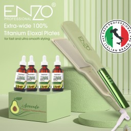 كاوية  الشعر من إنزو بتقنية الأفوكادو والتيتانيوم ENZO Professional Avocado Titanium Hair Straightener