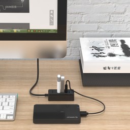 موزّع منافذ أوريكو 4 منافذ USB 3.0 مع منفذ تغذية إضافي Micro USB ORICO W5P-U3 4-Port USB 3.0 Hub with Micro USB Power Port