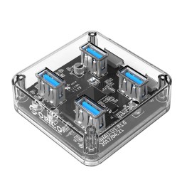 موزع منافذ أوريكو شفاف 4 منافذ USB 3.0 بجسم شفّاف ORICO Clear Transparent 4-Port USB 3.0 Hub (MH4UC-U3)