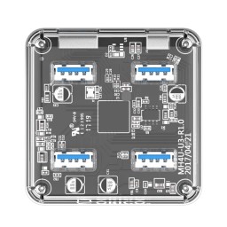 موزع منافذ أوريكو شفاف 4 منافذ USB 3.0 بجسم شفّاف ORICO Clear Transparent 4-Port USB 3.0 Hub (MH4UC-U3)