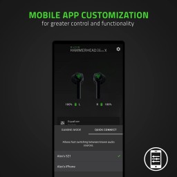 سماعات الأذن اللاسلكية Razer Hammerhead True Wireless X (أسود كلاسيكي) Razer Hammerhead True Wireless X Earbuds (Classic Black)