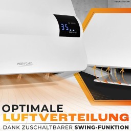 مروحة تدفئة جدارية ProfiCare PC-HL 3116, a wall-mounted ceramic fan heater