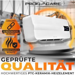 مروحة تدفئة جدارية ProfiCare PC-HL 3116, a wall-mounted ceramic fan heater