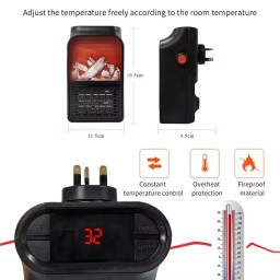 جهاز هيتر  تسخين كهربائي electric space heater with a simulated flame display