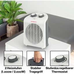 جهاز التدفئة Clatronic HL 3761 هو منفاخ حراري (دفاية مروحة) Clatronic HL 3761 Fan Heater
