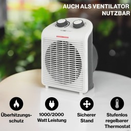جهاز التدفئة Clatronic HL 3761 هو منفاخ حراري (دفاية مروحة) Clatronic HL 3761 Fan Heater