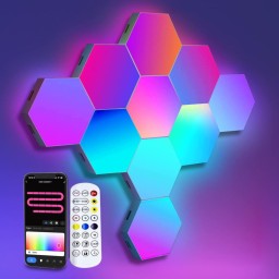 طقم إضاءة جدارية سداسية ذكية RGBIC لسيت اب القيمنق (15 قطعة) Smart Hexagon RGBIC LED Gaming Wall Lights - 15 Pack