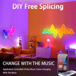 طقم إضاءة جدارية مثلثة ذكية RGBIC لسيت اب القيمنق وصناع المحتوى (10 قطع) Smart LED Triangular Honeycomb Panel Light - 10 Pieces Pack