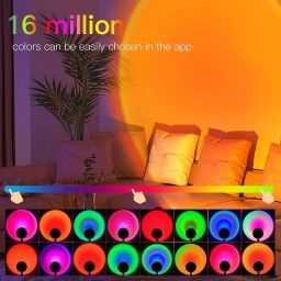 مصباح إسقاط ضوء الغروب الذكي بروجكتر RGB ملون (Sunset Lamp) Smart RGB Sunset Projection Lamp with App & Remote Control