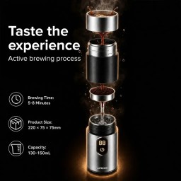 ماكينة موكا كهربائية ليبريسو موكا رايز بلمسة واحدة - فضي Lepresso MokaRise Electric Moka Maker with One-Touch Operation - Silver