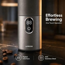 ماكينة موكا كهربائية ليبريسو موكا رايز بلمسة واحدة - فضي Lepresso MokaRise Electric Moka Maker with One-Touch Operation - Silver