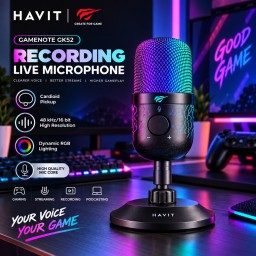 ميكروفون Havit GK52 Live - أسود Havit GK52 Live microphone-black