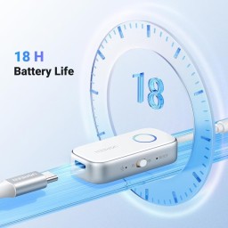 محول UGREEN اللاسلكي (2 في 1) بتقنية Bluetooth 5.4 - يعمل كمرسل ومستقبل - مزود بمنفذ 3.5 مم ويدعم توصيل جهازين في آن واحد. UGREEN 45812 Bluetooth 5.4 Transmitter and Receiver 2 in 1 Wireless 3.5mm Bluetooth Adapter, Dual Devices Simultaneously