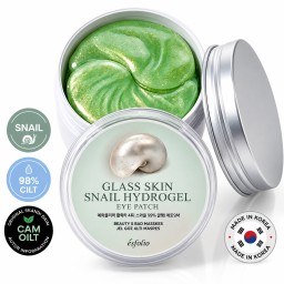شرائح هيدروجيل للعين بمستخلص الحلزون لبشرة زجاجية - إسفوليو30 قطعة esfolio Glass Skin Snail Hydrogel Eye Patch 30pcs