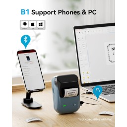 طابعة ملصقات حرارية لاسلكية Niimbot B1 Portable Bluetooth Label Printer - Space Blue Color Niimbot B1 Portable Bluetooth Label Printer - Space Blue Color