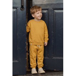 طقم سويتشيرت أطفال Basıc Karyoka بتفاصيل، أصفر خردلي (3-8 سنوات) Basıc Karyoka Detailed Sweatshirt Set for Kids, Mustard Yellow (3-8 Years)