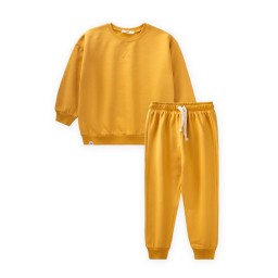 طقم سويتشيرت أطفال Basıc Karyoka بتفاصيل، أصفر خردلي (3-8 سنوات) Basıc Karyoka Detailed Sweatshirt Set for Kids, Mustard Yellow (3-8 Years)