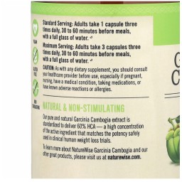 جارسينيا كامبوجيا 500 مل 90 حبة نباتية لشركة NatureWise Garcinia Cambogia, 90 Vegetarian Capsules NatureWise