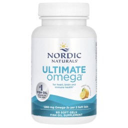 نورديك ناتشورالز ألتيميت أوميغا 3 بنكهة الليمون، 60 كبسولة هلامية Ultimate Omega, Lemon, 60 Soft Gels (640 mg per Soft Gel)