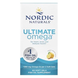 نورديك ناتشورالز ألتيميت أوميغا 3 بنكهة الليمون، 60 كبسولة هلامية Ultimate Omega, Lemon, 60 Soft Gels (640 mg per Soft Gel)