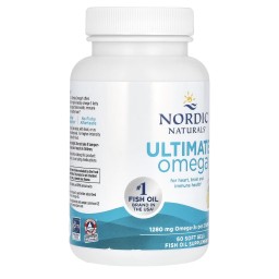 نورديك ناتشورالز ألتيميت أوميغا 3 بنكهة الليمون، 60 كبسولة هلامية Ultimate Omega, Lemon, 60 Soft Gels (640 mg per Soft Gel)