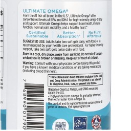 نورديك ناتشورالز ألتيميت أوميغا 3 بنكهة الليمون، 60 كبسولة هلامية Ultimate Omega, Lemon, 60 Soft Gels (640 mg per Soft Gel)