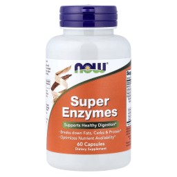 ناو سوبر إنزيمات هضمية، 60 كبسول Super Enzymes, 60 Capsules Now Food
