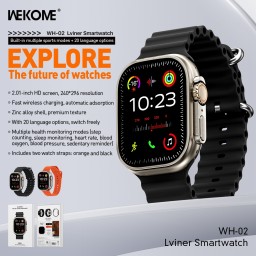 ساعة WK WH-02 Lviner Smartwatch الأصلية (( ضمان سنة )) اسم المنتج بالإنكليزي:  WK WH-02 Lviner Smartwatch – 1 Year Warranty