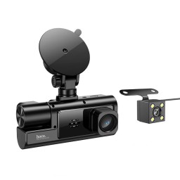 كاميرا داش كام Hoco DI60 بـ 3 كاميرات ضمان سنتين Hoco DI60 3-Channel Dash Cam – 3 Cameras – 2-Year Warranty