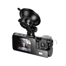 كاميرا داش كام Hoco DI60 بـ 3 كاميرات ضمان سنتين Hoco DI60 3-Channel Dash Cam – 3 Cameras – 2-Year Warranty