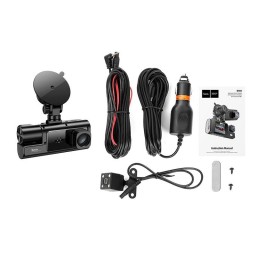 كاميرا داش كام Hoco DI60 بـ 3 كاميرات ضمان سنتين Hoco DI60 3-Channel Dash Cam – 3 Cameras – 2-Year Warranty