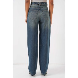 بنطلون جينز نسائي باغي عالي الخصر Women’s High-Waist Baggy Jeans
