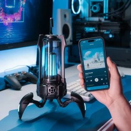 مكبر الصوت بيلوتوث جرافاستار سوبرنوفا - موديل G5 - أسود (GravaStar SuperNova G5) GravaStar SuperNova Bluetooth Speaker Model-G5 (Matte Black)