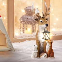 تمثال على شكل غزال وثعلب وحيوانات الغابة FUFRE Christmas Deer Ornament