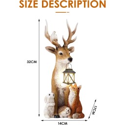 تمثال على شكل غزال وثعلب وحيوانات الغابة FUFRE Christmas Deer Ornament