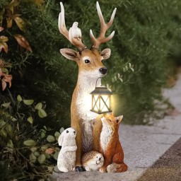 تمثال على شكل غزال وثعلب وحيوانات الغابة FUFRE Christmas Deer Ornament