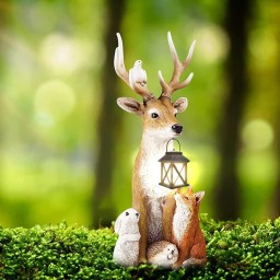 تمثال على شكل غزال وثعلب وحيوانات الغابة FUFRE Christmas Deer Ornament