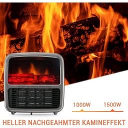 جهاز تدفئة محمول ومدمج يجمع بين الأداء العملي والتصميم الجمالي الكلاسيكي (Retro) 3D log fire and flame effect
