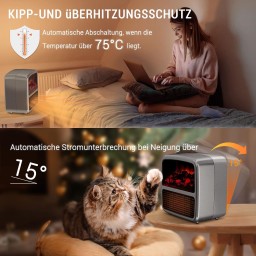 جهاز تدفئة محمول ومدمج يجمع بين الأداء العملي والتصميم الجمالي الكلاسيكي (Retro) 3D log fire and flame effect