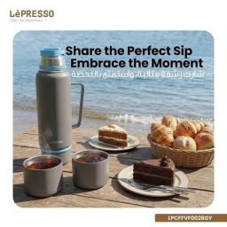 ترمس ليبريسو فاكافلو معزول فراغي 1200 مل - رمادي LePresso Vacaflow 1200ml Double Wall Vacuum Insulated Bottle - Grey