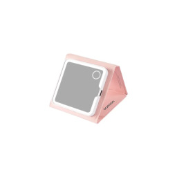 مرآة مكياج بورودو ليلي LED قابلة للطي ثلاثية - وردي Porodo Lily LED Portable Tri-Fold Makeup Mirror – Pink