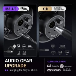 ميكروفون ديناميكي احترافي فاي فاين للبودكاست والاستوديو بمنفذي USB وXLR (طراز Fifine K688) Fifine K688 Dynamic Podcast Microphone with USB & XLR Dual Outputs