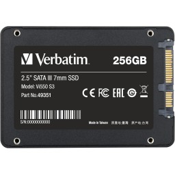 هارد التخزين الداخلي فيرباتيم إس إس دي 256 جيجابايت Verbatim Vi550 S3 2.5" SATA III Internal SSD 256GB