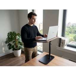 ميز وطاولة لابتوب قابلة للتعديل وسطح خشبي مائل Adjustable Laptop Table with Tilted Wooden Top