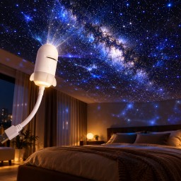 بروجكتر النجوم والمجرات LED مع 8 عدسات وبطاقات عرض USB LED Star & Galaxy Projector with 8 Lenses, Projection Cards & USB
