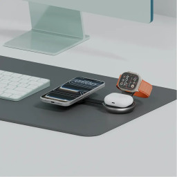 شاحن لاسلكي جرين لايون Qi2.2 ثلاثي الشحن - رمادي Green Lion Qi2.2 Tri-Charge Wireless Charger - Gray