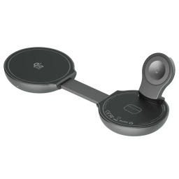 شاحن لاسلكي جرين لايون Qi2.2 ثلاثي الشحن - رمادي Green Lion Qi2.2 Tri-Charge Wireless Charger - Gray