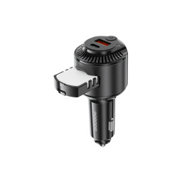 شاحن سيارة بقوة إجمالية 75 واط، منفذ USB-C 45 واط + منفذ USB-A 30 واط، دعم PD وQC مع معطر هواء Porodo 2 In 1 Car Charger with Scent Diffusion Cologne & Ocean