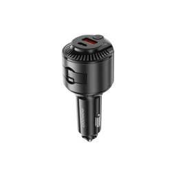 شاحن سيارة بقوة إجمالية 75 واط، منفذ USB-C 45 واط + منفذ USB-A 30 واط، دعم PD وQC مع معطر هواء Porodo 2 In 1 Car Charger with Scent Diffusion Cologne & Ocean
